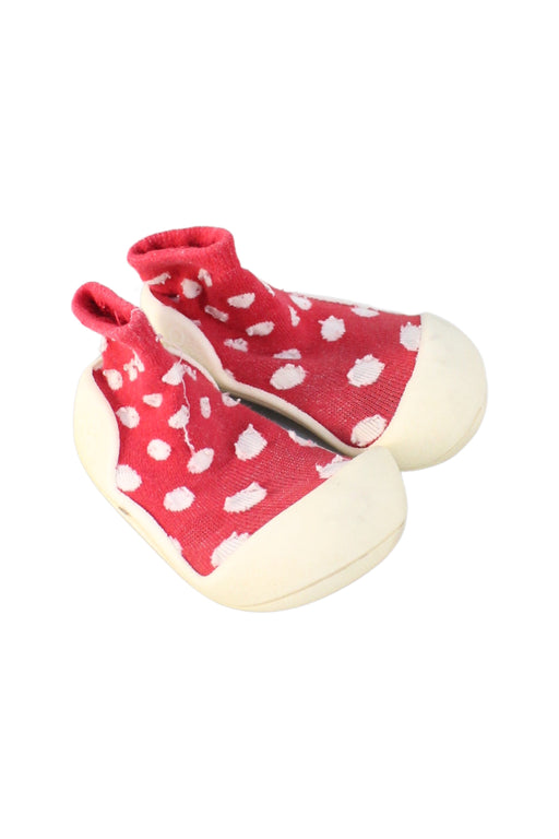 A Red Booties from Attipas in size 12-18M for girl. (Front View)