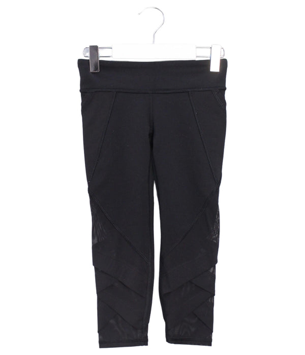 A Black Leggings from Ivivva in size 6T for girl. (Front View)