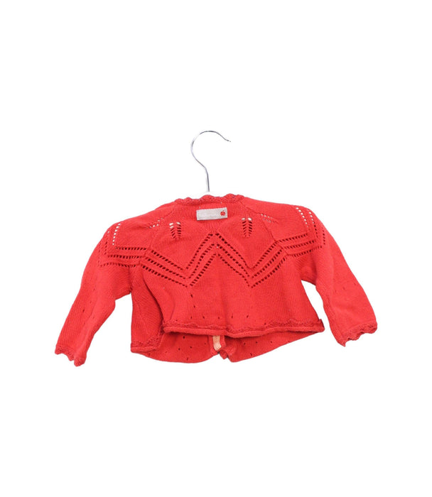A Red Cardigans from Catimini in size 0-3M for girl. (Back View)