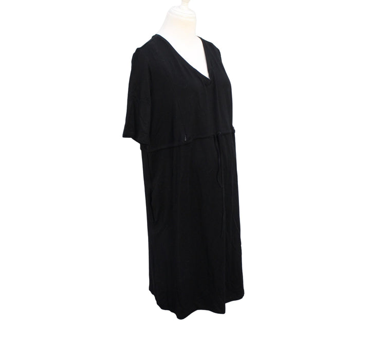 A Black Short Sleeve Dresses from Seraphine in size S for maternity. (Front View)