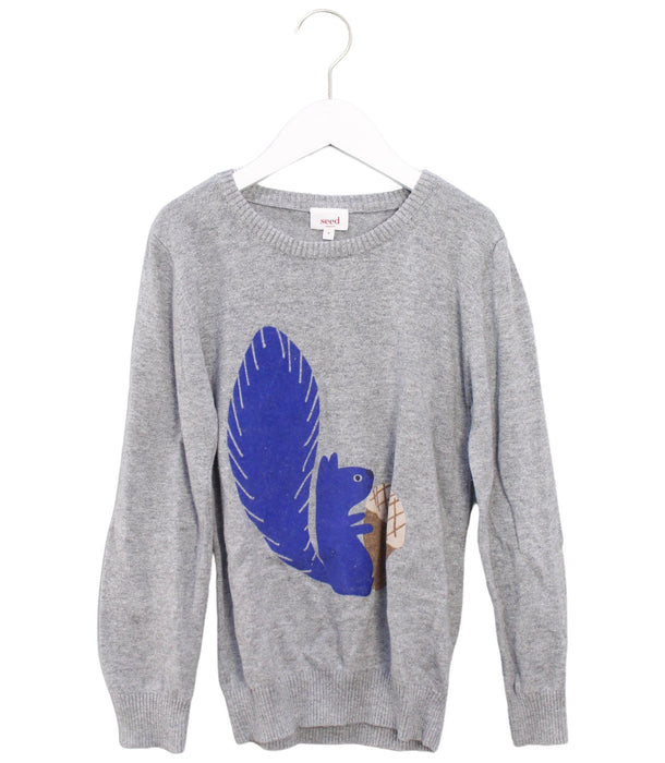 A Grey Knit Sweaters from Seed in size 9Y for boy. (Front View)