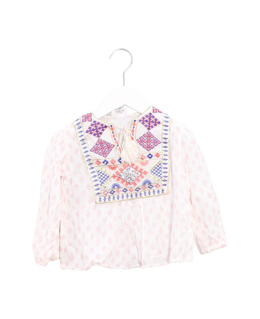 A Pink Long Sleeve Tops from Bonne Mere in size 4T for girl. (Front View)