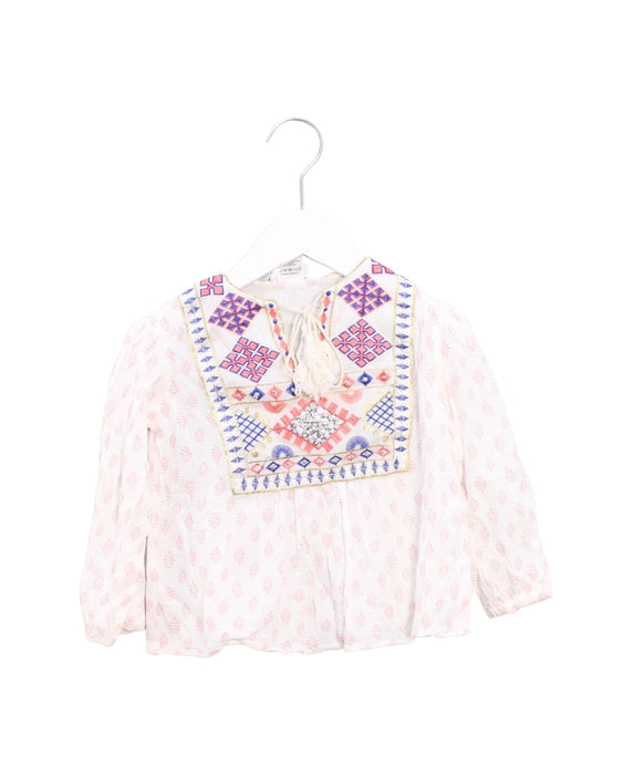 A Pink Long Sleeve Tops from Bonne Mere in size 4T for girl. (Front View)