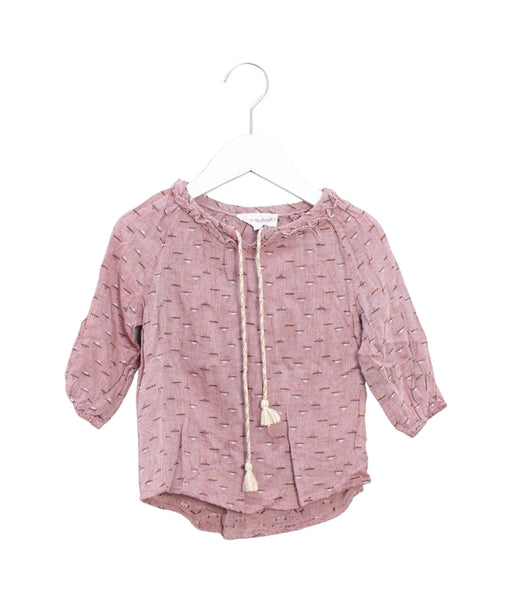A Pink Long Sleeve Tops from Excuse My French in size 4T for girl. (Front View)