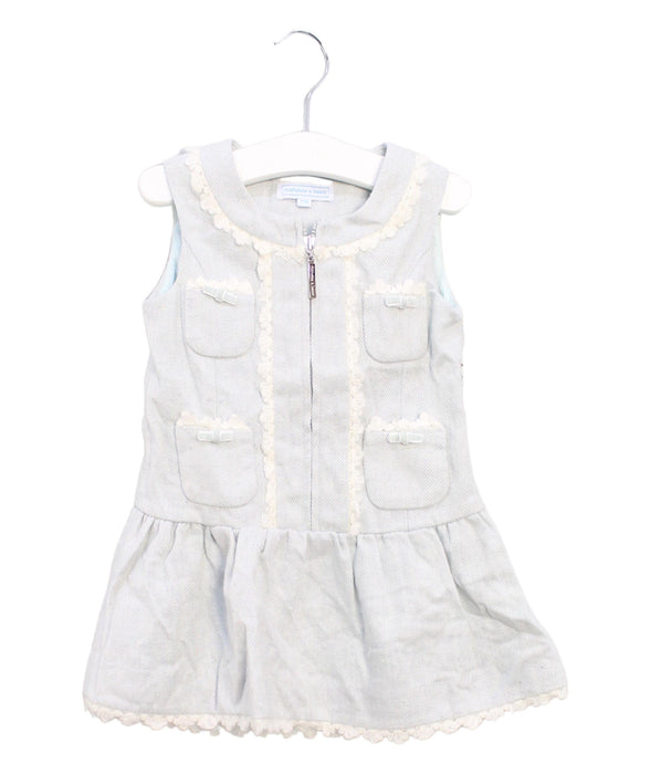 A Blue Sleeveless Dresses from Nicholas & Bears in size 6-12M for girl. (Front View)