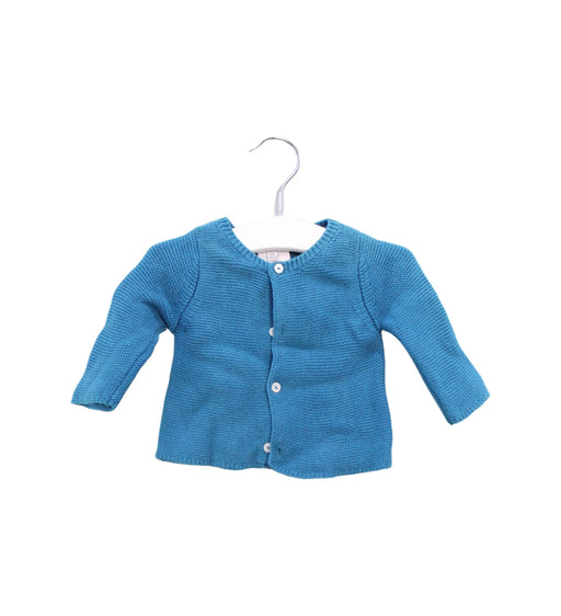 A Blue Cardigans from Jacadi in size 0-3M for girl. (Front View)