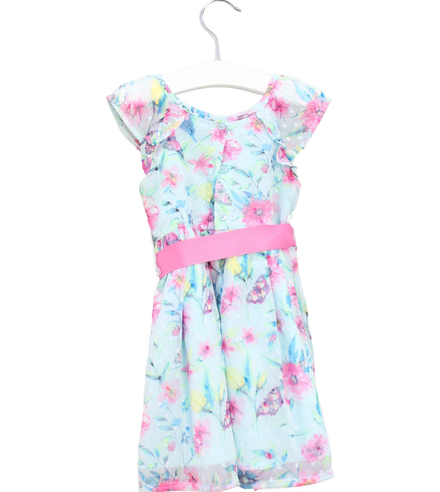 A Teal Short Sleeve Dresses from Monsoon in size 6-12M for girl. (Back View)