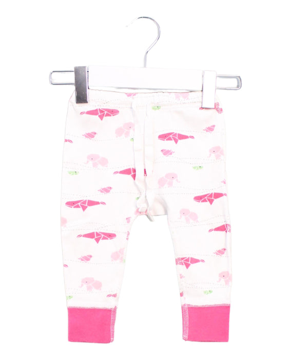A White Sweatpants from Sapling in size 3-6M for girl. (Front View)