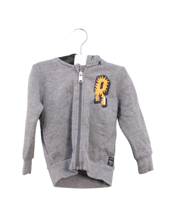 A Grey Zippered Sweatshirts from Replay & Sons in size 6-12M for boy. (Front View)