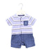 A Blue Short Sleeve Rompers from Chickeeduck in size 0-3M for boy. (Front View)