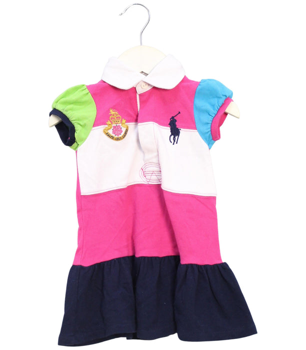 A Pink Short Sleeve Dresses from Ralph Lauren in size 6-12M for girl. (Front View)