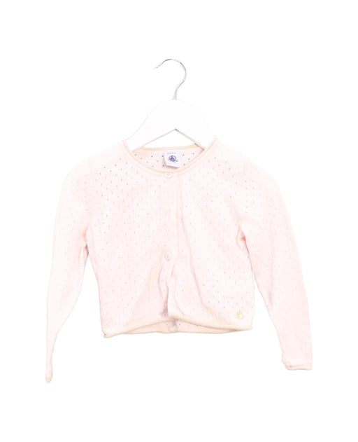 A Pink Cardigans from Petit Bateau in size 3T for girl. (Front View)