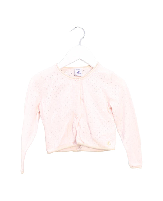 A Pink Cardigans from Petit Bateau in size 3T for girl. (Front View)