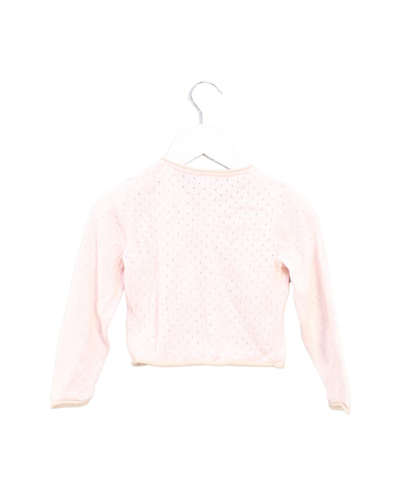 A Pink Cardigans from Petit Bateau in size 3T for girl. (Back View)