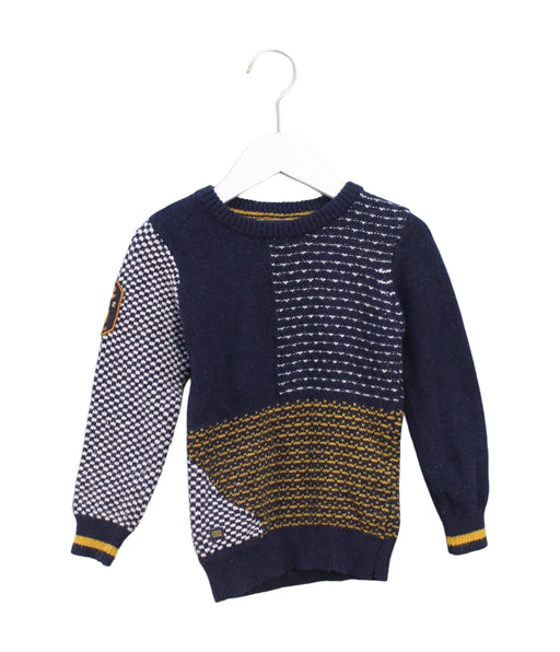 A Navy Knit Sweaters from Catimini in size 4T for boy. (Front View)