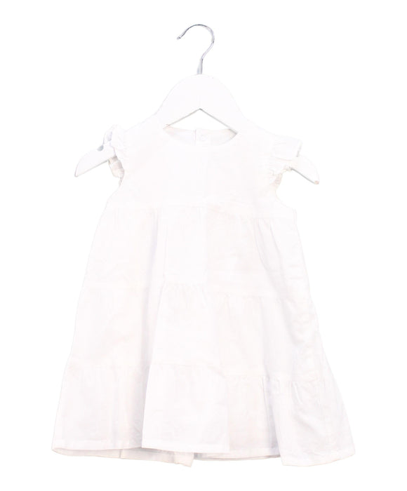 A White Sleeveless Dresses from Petit Bateau in size 6-12M for girl. (Front View)