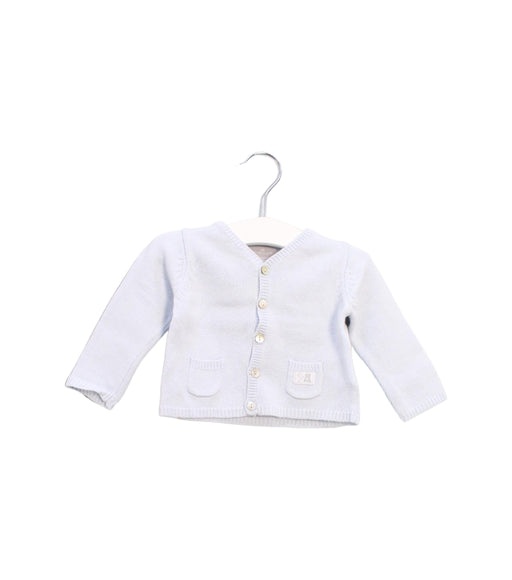 A Blue Cardigans from Cyrillus in size 0-3M for girl. (Front View)