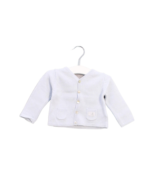 A Blue Cardigans from Cyrillus in size 0-3M for girl. (Front View)