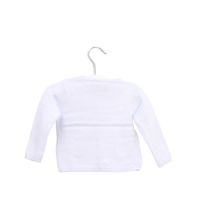 A Blue Cardigans from Cyrillus in size 0-3M for boy. (Back View)
