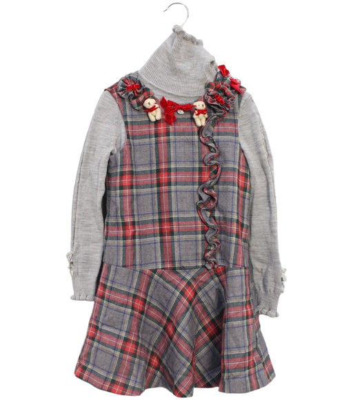 A Grey Sleeveless Dresses from Nicholas & Bears in size 4T for girl. (Front View)