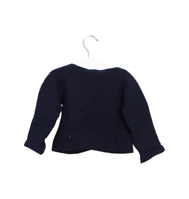 A Navy Cardigans from Les Enfantines in size 6-12M for girl. (Back View)