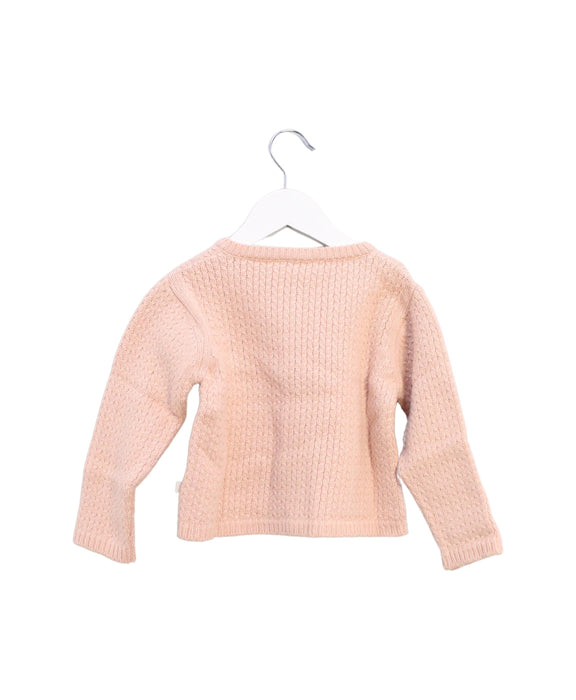 A Pink Cardigans from Les Enfantines in size 6-12M for girl. (Back View)