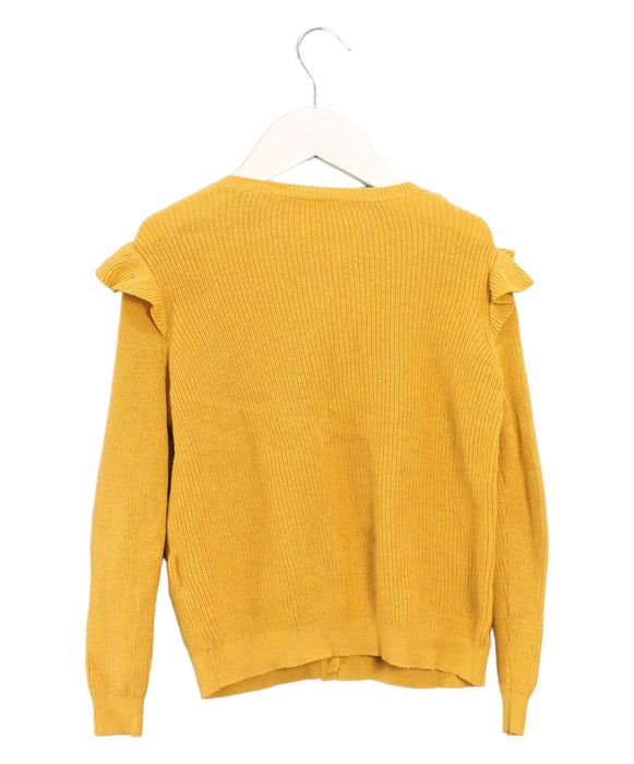 A Yellow Cardigans from Seed in size 4T for girl. (Back View)