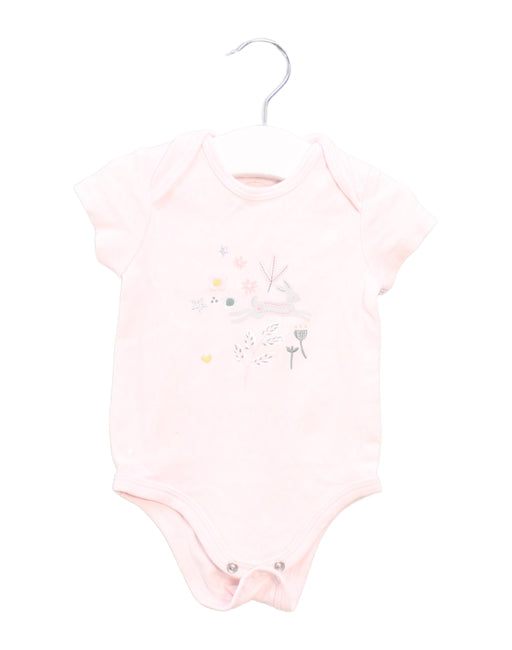 A Pink Short Sleeve Bodysuits from Mamas & Papas in size 3-6M for girl. (Front View)