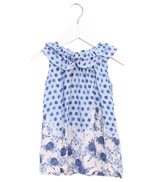 A Blue Sleeveless Tops from Blumarine in size 4T for girl. (Front View)