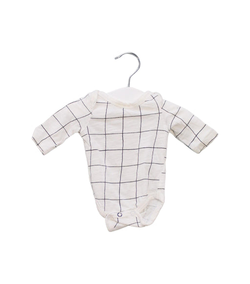 A White Long Sleeve Bodysuits from Little Starters in size 0-3M for boy. (Front View)
