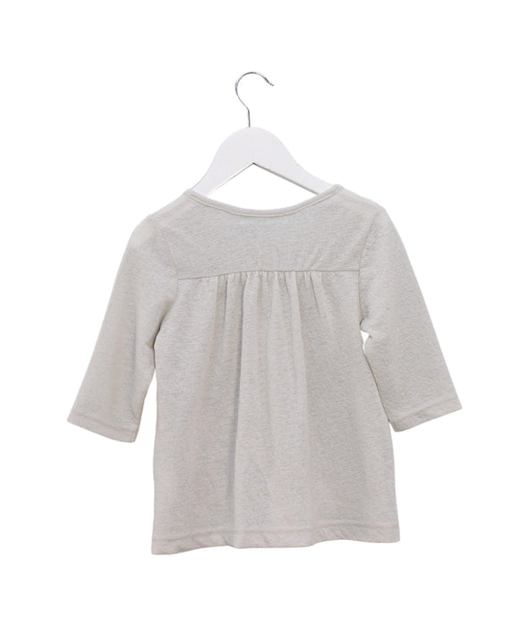 A Grey Long Sleeve Tops from Hakka in size 2T for girl. (Back View)