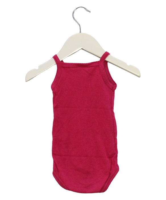A Pink Sleeveless Bodysuits from Petit Bateau in size 0-3M for girl. (Back View)