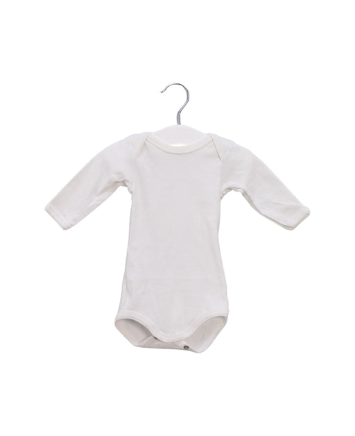 A White Long Sleeve Bodysuits from Petit Bateau in size 0-3M for girl. (Front View)