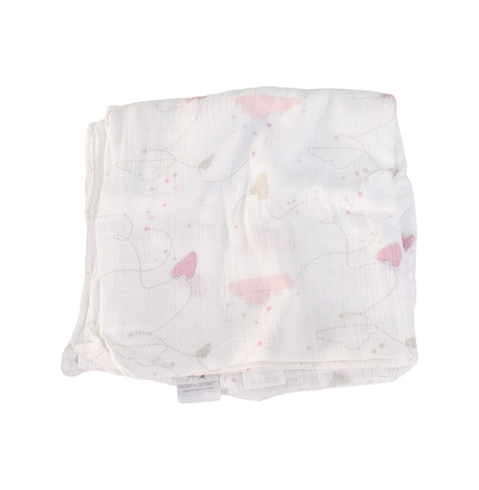 A White Swaddles from Aden & Anais in size O/S for girl. (Front View)
