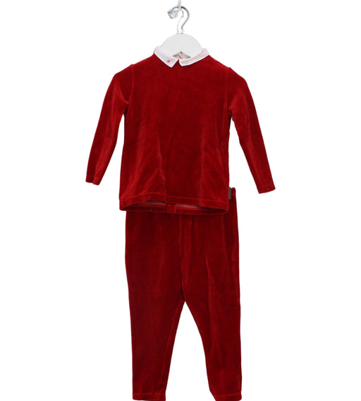 A Red Pyjama Sets from Bonpoint in size 12-18M for girl. (Front View)