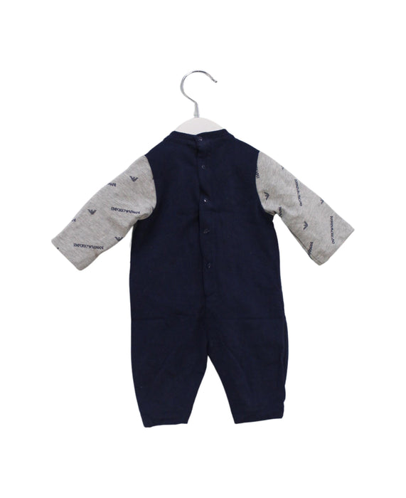 A Grey Long Sleeve Jumpsuits from Emporio Armani in size 0-3M for boy. (Back View)