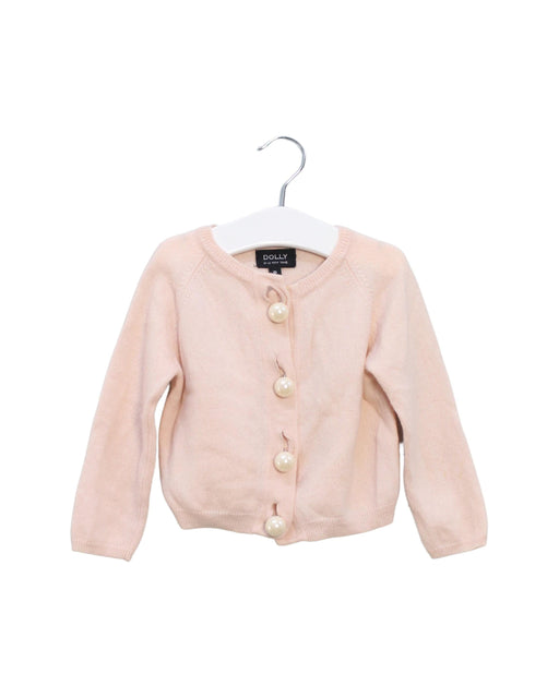 A Pink Cardigans from Dolly by Le Petit Tom in size 6-12M for girl. (Front View)