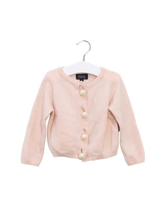 A Pink Cardigans from Dolly by Le Petit Tom in size 6-12M for girl. (Front View)