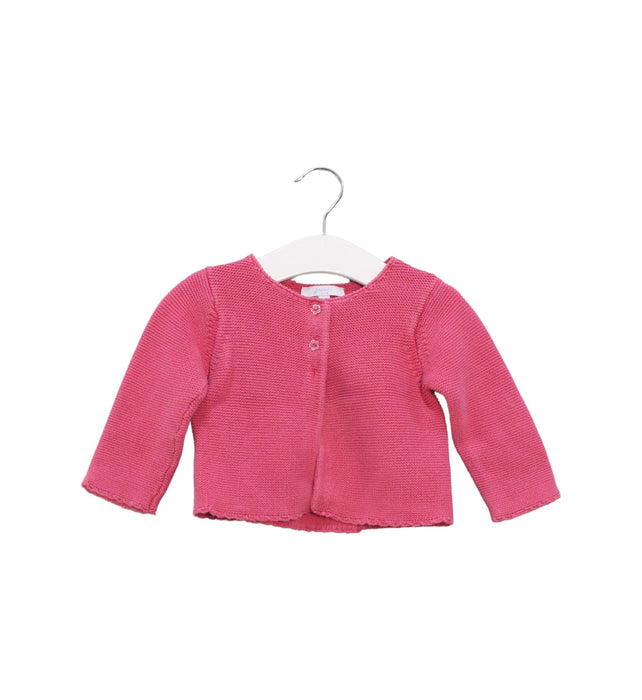 A Pink Cardigans from Jacadi in size 6-12M for girl. (Front View)