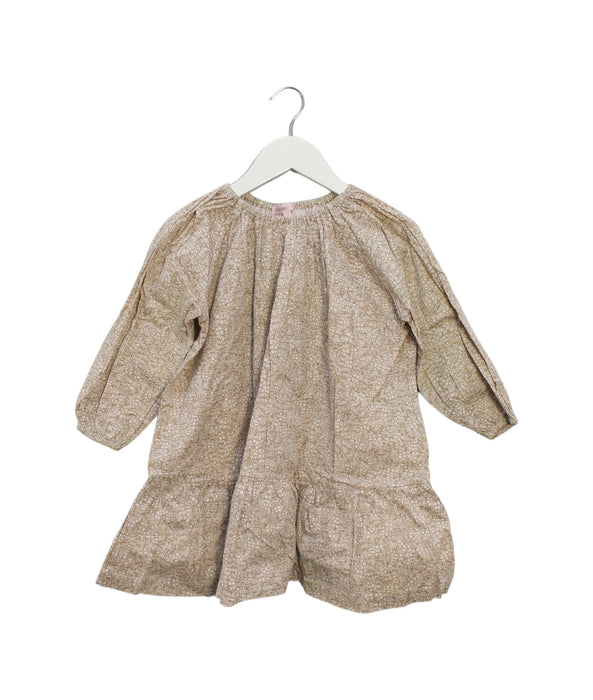 A Beige Long Sleeve Dresses from PrinteBebe in size 4T for girl. (Front View)