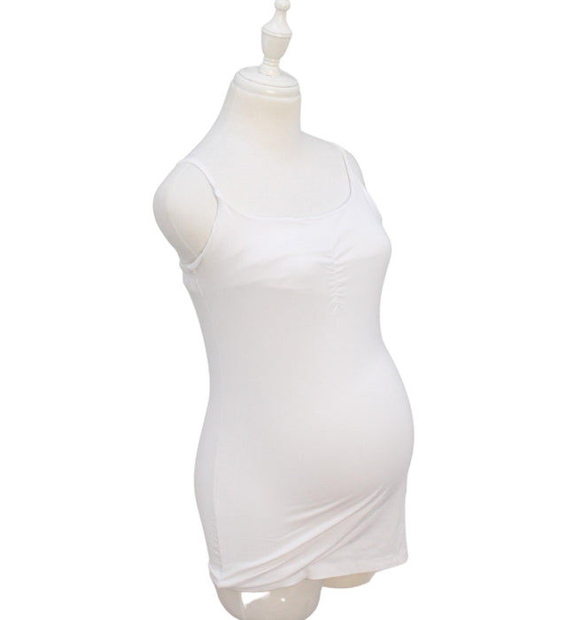 A White Sleeveless Tops from Seraphine in size S for maternity. (Front View)