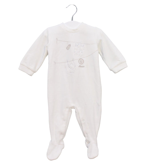 A White Onesies from Chicco in size 3-6M for girl. (Front View)