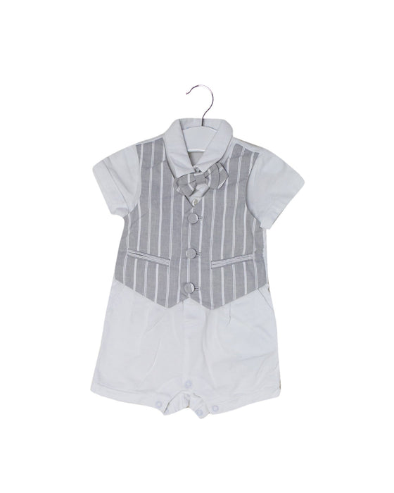A Grey Short Sleeve Rompers from Nicholas & Bears in size 0-3M for boy. (Front View)
