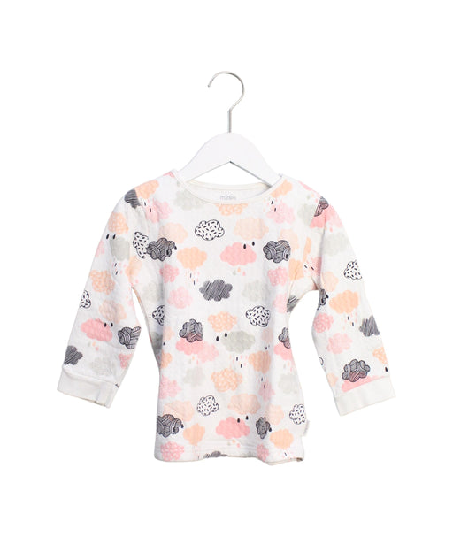 A White Long Sleeve Tops from Mides in size 6T for girl. (Front View)