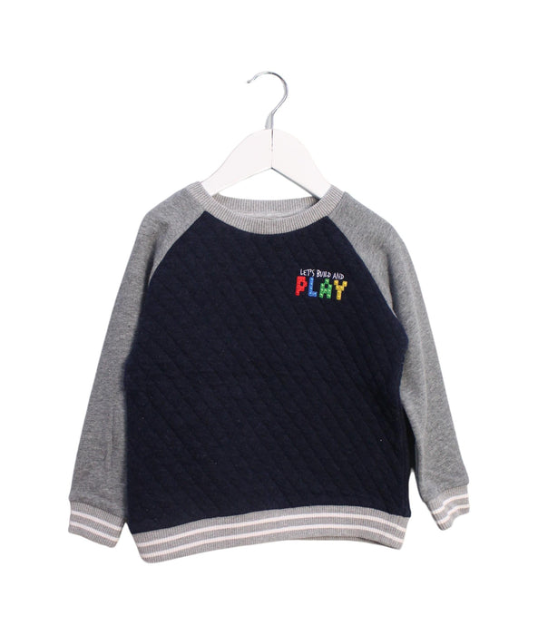 A Navy Crewneck Sweatshirts from Chickeeduck in size 2T for boy. (Front View)