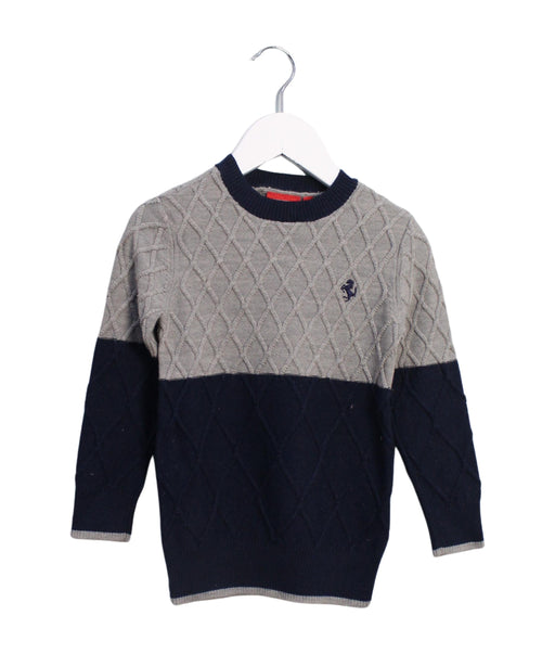 A Navy Knit Sweaters from Ferrari in size 3T for boy. (Front View)