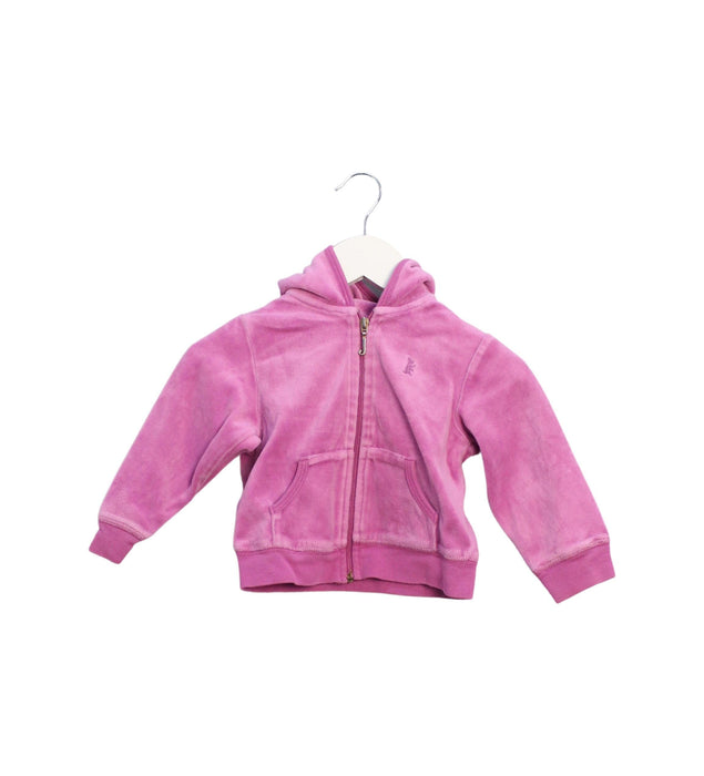 A Purple Zippered Sweatshirts from Juicy Couture in size 12-18M for girl. (Front View)