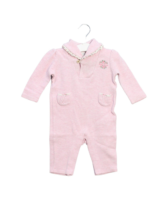 A Pink Long Sleeve Jumpsuits from Ralph Lauren in size 3-6M for girl. (Front View)