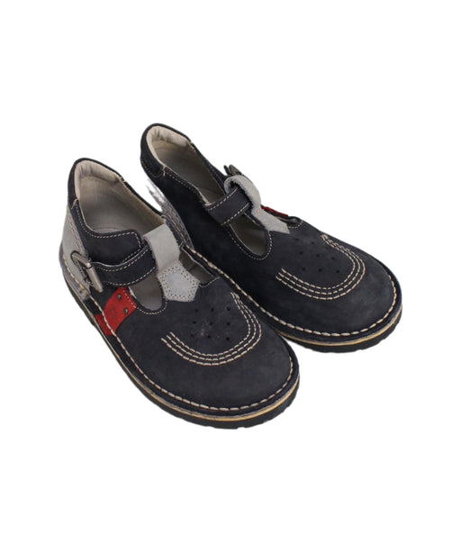 A Navy Sandals from Kickers in size 5T for boy. (Front View)