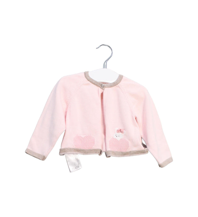 A Pink Cardigans from Mayoral in size 6-12M for girl. (Front View)